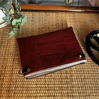 Izzy Cross-Body (S) - Scarlet Red Cork 'Canada' / Brushed Antique