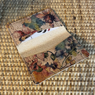 Cork Slim Cardholder - Watercolour Floral