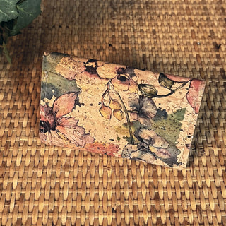 Cork Slim Cardholder - Watercolour Floral