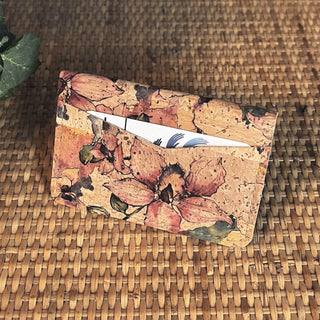 Cork Slim Cardholder - Watercolour Floral