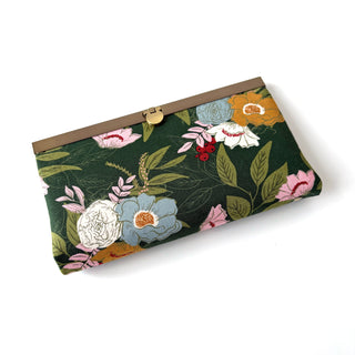 Diva - Floral Green with Pink, Blue /  Brushed Antique