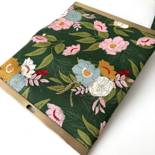 Diva - Floral Green with Pink, Blue /  Brushed Antique