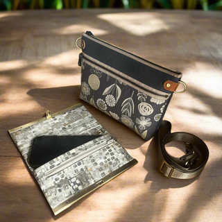 Set: Izzy-D Cross-Body Bag (L) + Diva Fabric Wallet