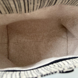 MiniTote - Linen Cotton / Floral Monochrome